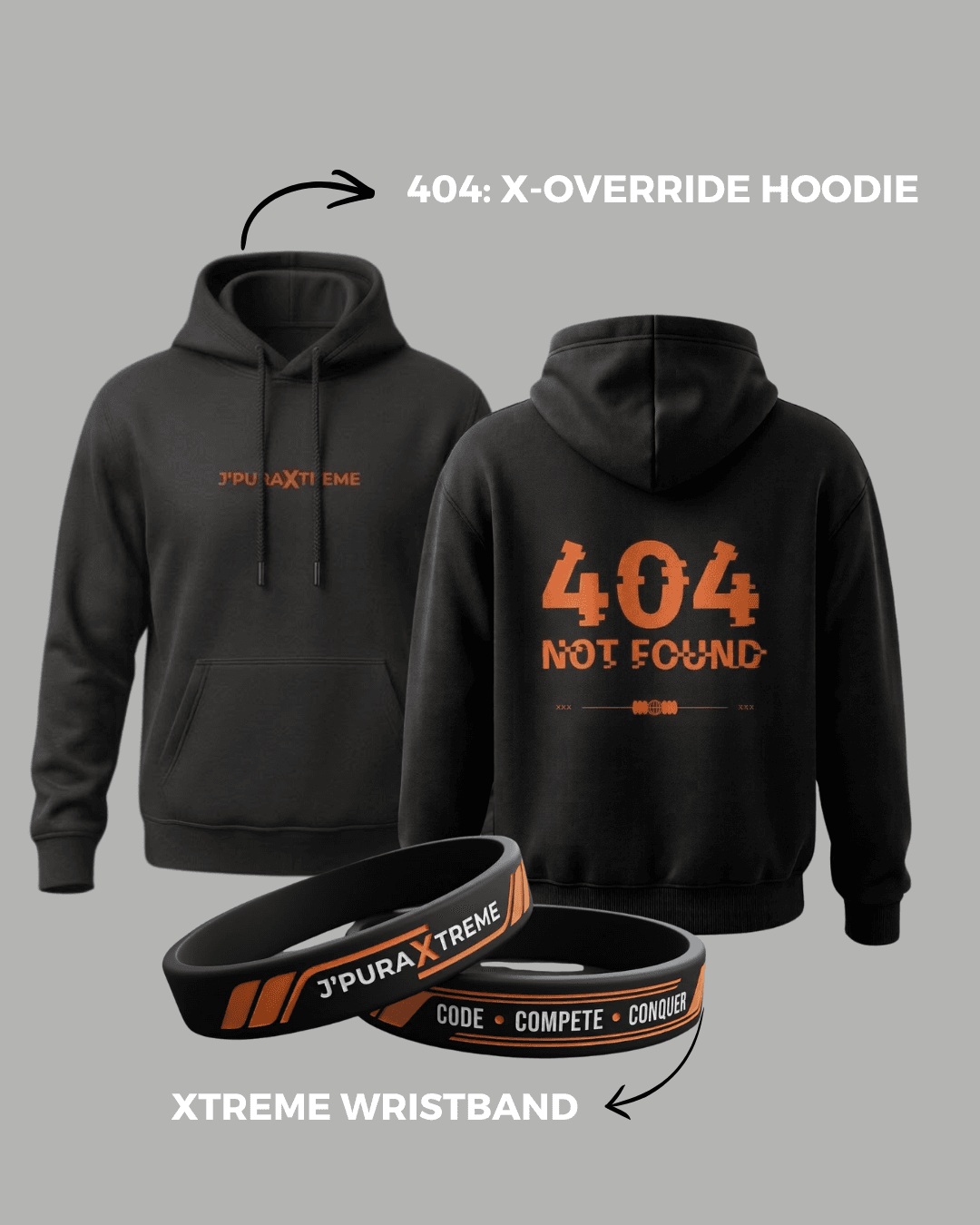 Hoodie + Bangle Combo — Black/Standard